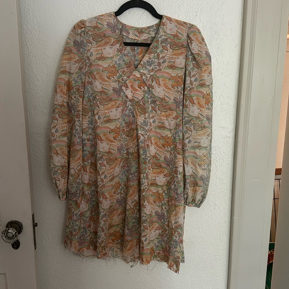 Vintage long sleeve mini dress